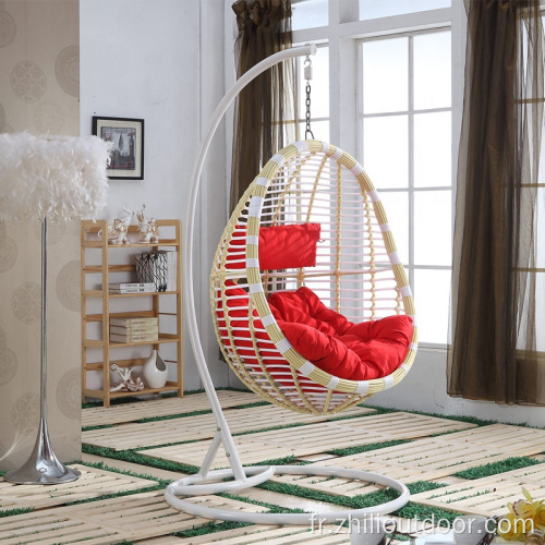 Chaise de panier debout en osier suspendu ppatio chaise